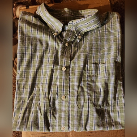 Dockers Green Casual Button Down Shirt with Stripes - Picture 6 of 6